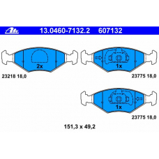 13.0460-7132.2 ATE Комплект тормозных колодок, дисковый тормоз