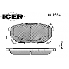 181584 ICER Комплект тормозных колодок, дисковый тормоз