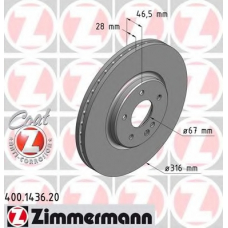 400.1436.20 ZIMMERMANN Тормозной диск