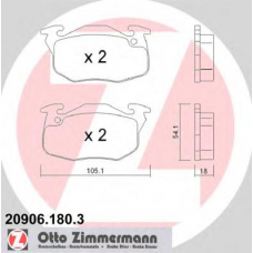 20906.180.3 ZIMMERMANN Комплект тормозных колодок, дисковый тормоз