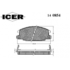 140854 ICER Комплект тормозных колодок, дисковый тормоз
