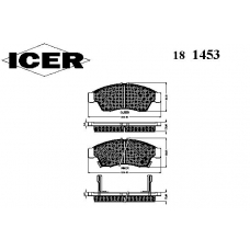 181453 ICER Комплект тормозных колодок, дисковый тормоз