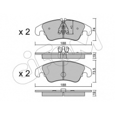 822-775-4 CIFAM Комплект тормозных колодок, дисковый тормоз
