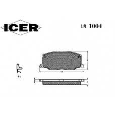 181004 ICER Комплект тормозных колодок, дисковый тормоз