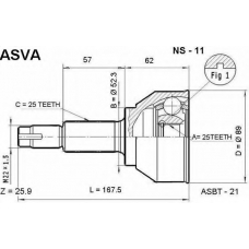 NS-11 ASVA Шарнирный комплект, приводной вал