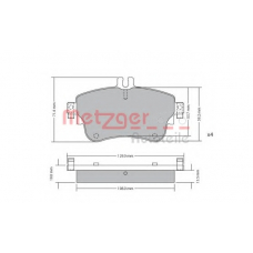 1170149 METZGER Комплект тормозных колодок, дисковый тормоз