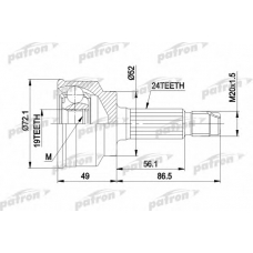 PCV1171 PATRON Шарнирный комплект, приводной вал