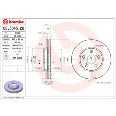 09.5845.20 BREMBO Тормозной диск