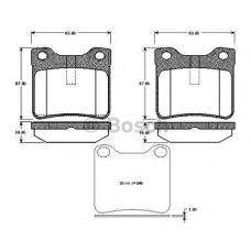 0 986 TB2 176 BOSCH Комплект тормозных колодок, дисковый тормоз