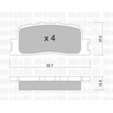 22-0753-0 METELLI Комплект тормозных колодок, дисковый тормоз