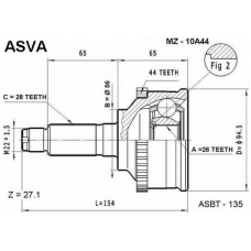 MZ-10A44 ASVA Шарнирный комплект, приводной вал