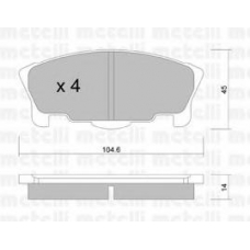 22-0458-0 METELLI Комплект тормозных колодок, дисковый тормоз