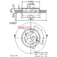 24923 V METZGER Тормозной диск