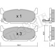 22-0734-0 METELLI Комплект тормозных колодок, дисковый тормоз