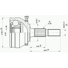 CVJ5355.10 OPEN PARTS Шарнирный комплект, приводной вал