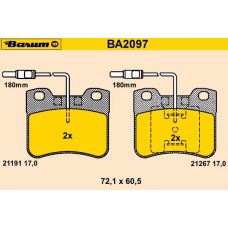 BA2097 BARUM Комплект тормозных колодок, дисковый тормоз