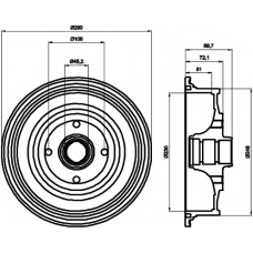 8DT 355 301-601 HELLA PAGID Тормозной барабан