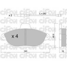 822-105-0 CIFAM Комплект тормозных колодок, дисковый тормоз