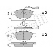 22-0220-0 METELLI Комплект тормозных колодок, дисковый тормоз