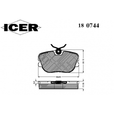 180744 ICER Комплект тормозных колодок, дисковый тормоз