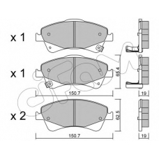 822-878-0 CIFAM Комплект тормозных колодок, дисковый тормоз