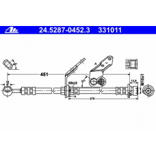 24.5287-0452.3 ATE Тормозной шланг