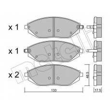 22-0908-0 METELLI Комплект тормозных колодок, дисковый тормоз