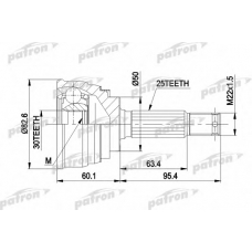 PCV1191 PATRON Шарнирный комплект, приводной вал