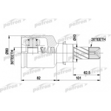 PCV3032 PATRON Шарнирный комплект, приводной вал