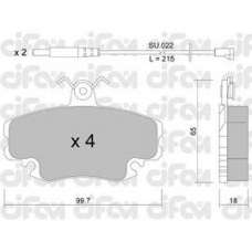 822-120-0K CIFAM Комплект тормозных колодок, дисковый тормоз