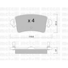 22-0546-0 METELLI Комплект тормозных колодок, дисковый тормоз