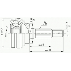 CVJ5336.10 OPEN PARTS Шарнирный комплект, приводной вал