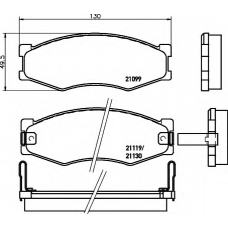 8DB 355 005-621 HELLA Комплект тормозных колодок, дисковый тормоз