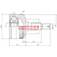 7046 KAMOKA Шарнирный комплект, приводной вал