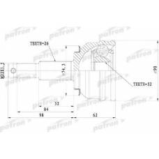 PCV9819 PATRON Шарнирный комплект, приводной вал