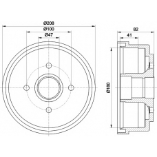 8DT 355 300-981 HELLA PAGID Тормозной барабан