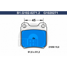 B1.G102-0271.2 GALFER Комплект тормозных колодок, дисковый тормоз