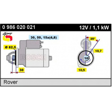 0 986 020 021 BOSCH Стартер