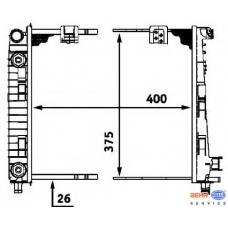 8MK 376 713-061 HELLA Радиатор, охлаждение двигателя