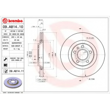 09.A814.11 BREMBO Тормозной диск