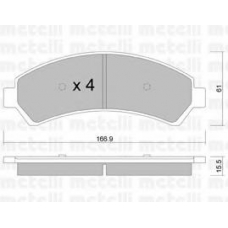 22-0721-0 METELLI Комплект тормозных колодок, дисковый тормоз