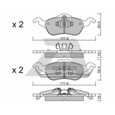 BPFO-1006 AISIN Комплект тормозных колодок, дисковый тормоз