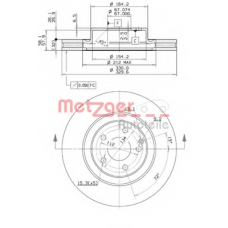 25090 V METZGER Тормозной диск