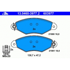 13.0460-3977.2 ATE Комплект тормозных колодок, дисковый тормоз