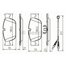 0 986 494 526 BOSCH Комплект тормозных колодок, дисковый тормоз