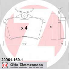 20961.160.1 ZIMMERMANN Комплект тормозных колодок, дисковый тормоз