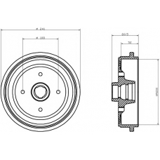 8DT 355 301-461 HELLA PAGID Тормозной барабан