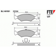 BL1481B1 FTE Комплект тормозных колодок, дисковый тормоз