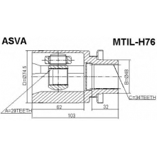 MTIL-H76 ASVA Шарнирный комплект, приводной вал