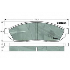 GDB254 TRW Комплект тормозных колодок, дисковый тормоз